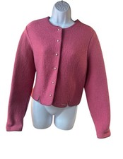 Geiger Boiled Wool Jacket Pink Austrian Loden Button Front Blazer Sz 42 READ