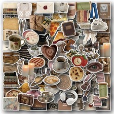 sxdaizjsym 120Pcs Vintage Aesthetic Stickers, Cute Retro Journaling Scrapbook...
