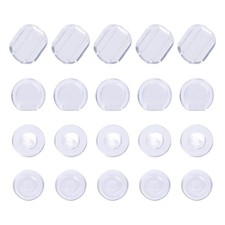 100 Silicone Earring Pads for Clip-On Earrings - 4 Sizes, Clear Comfort Cushions