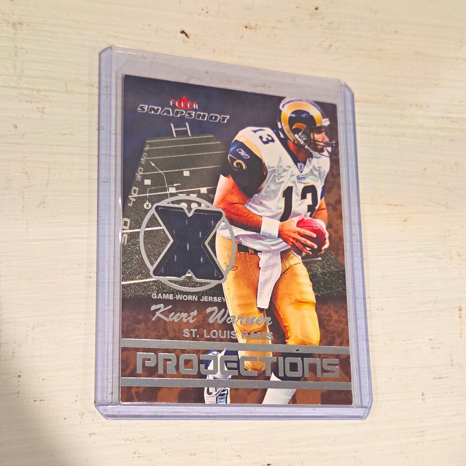 Fleer/SkyBox 2003 Fleer Snapshot Projections Kurt Warner Jersey NP-KW /250