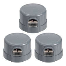 Twist Lock Dusk to Dawn Photocell Sensor for Outdoor Lights, Gray Pack of 3