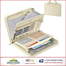 13 Pocket Accordion File Organizer for Documents, Fireproof and Travel Friendly