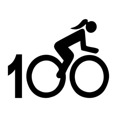Century Ride 100 Mile Female Decal Sticker Black Die Cut Vinyl