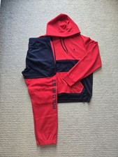Polo RL 67 Hoodie Sweatpants Set Red Navy Colorblock Pannels Sleeve Hits XL