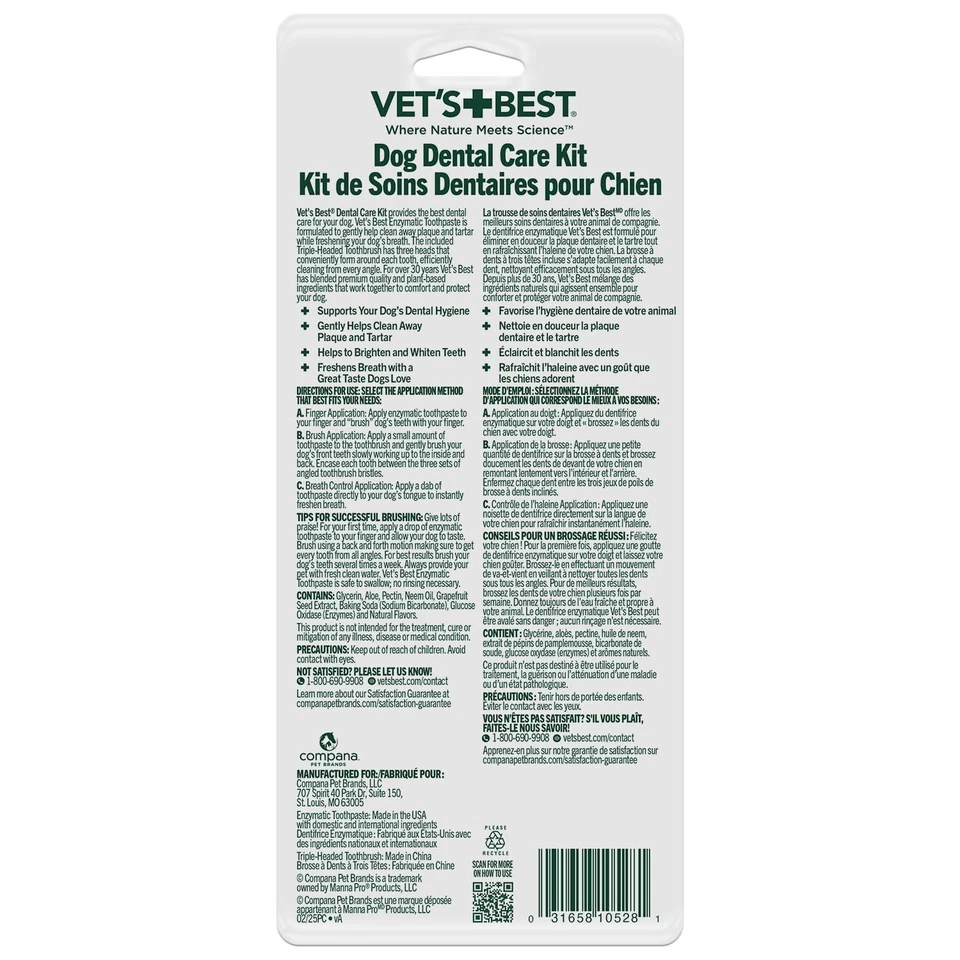 Vet’s Best Dog Toothbrush and Enzymatic Toothpaste Set | Teeth Cleaning and - Image 2 of 4