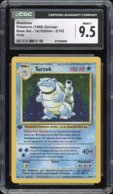 【希少品】Blastoise カメックス 旧裏 英語版 1999年 1999 Pokemon GERMAN 1st Edition Base Set Turtok-Blastoise Holo 2