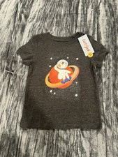 Cat Jack Gray Astronaut Kids T-Shirt Size 2T