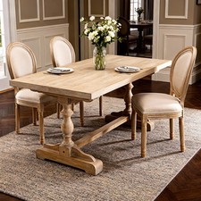 Oval Back Linen Dining Chairs, Set of 2