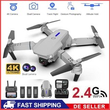 Faltbar WIFI FPV Drohne Mit 4K Dual Kamera Selfie Quadrocopter RC Drone +3 Akkus