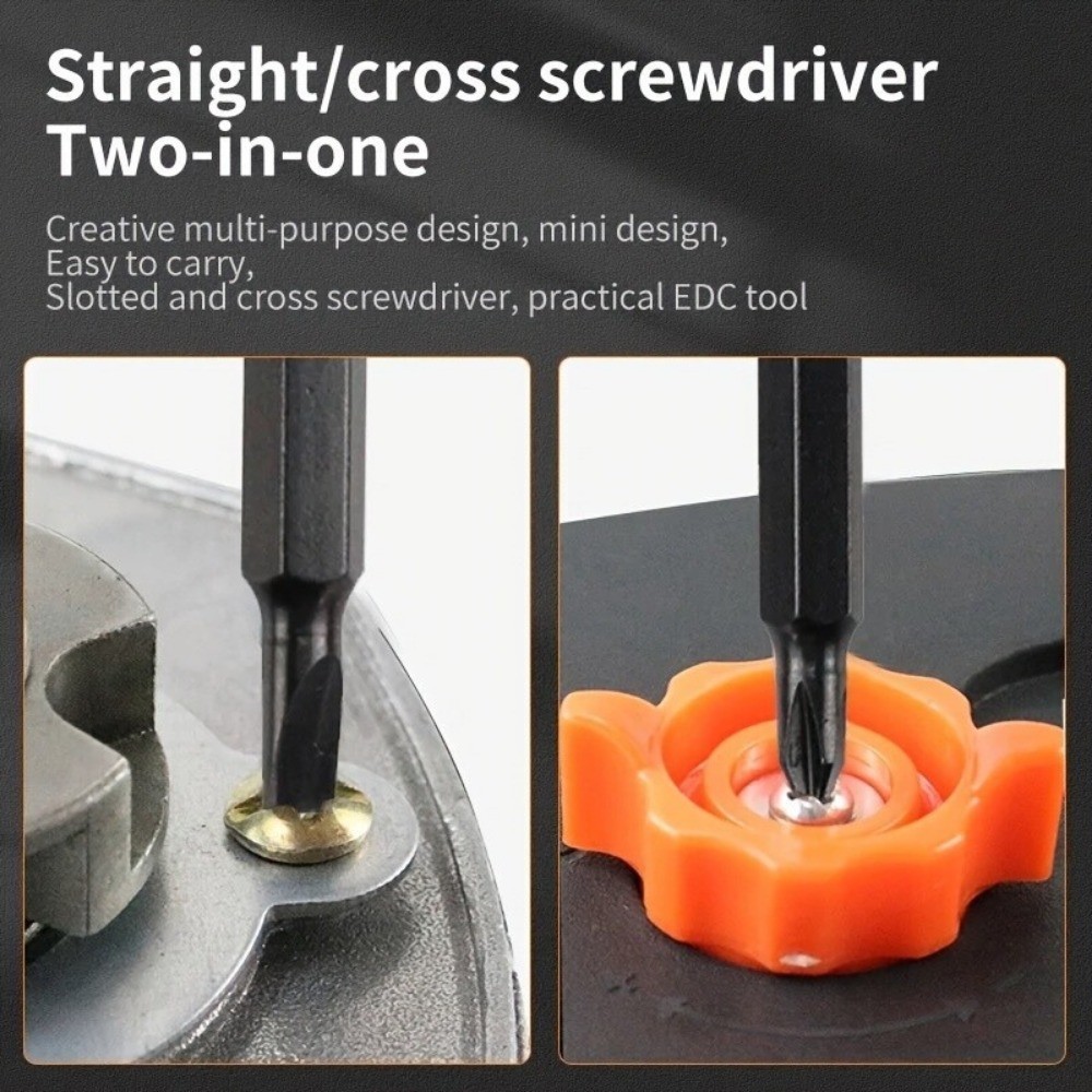 2-Piece Keychain Screwdriver EDC Tool Set Outdoor Pocket Mini Tool with KeyChain