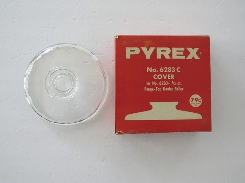 Vintage Pyrex No. 6283C Cover for 1.5 qt. Double Boiler Original Box NOS