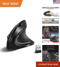 Wireless Vertical Optical Mouse with 6 Buttons - Perfect for PC & Laptop Use