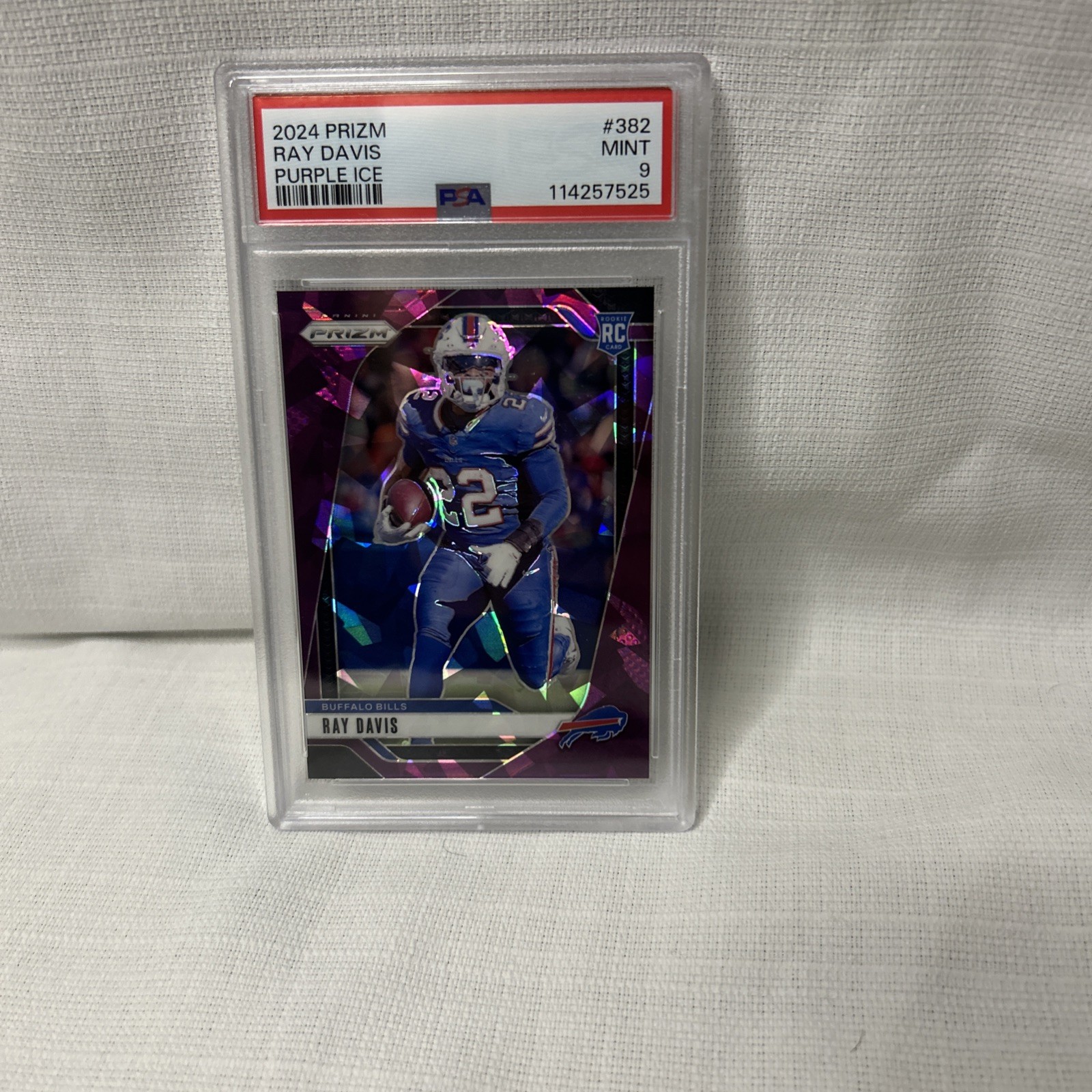 2024 Panini Prizm -Ray Davis Purple Ice Prizm, (RC) /225 #382