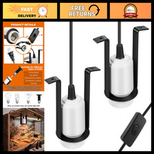 2 Pcs Ceramic Heat Lamp Fixture for Reptiles, Infrared Bulb Holder, Terrarium Li