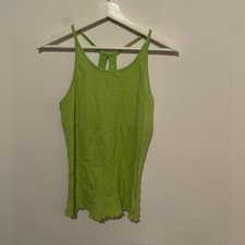 Y2K halter top with lettuce trim size large modal blend made in USA