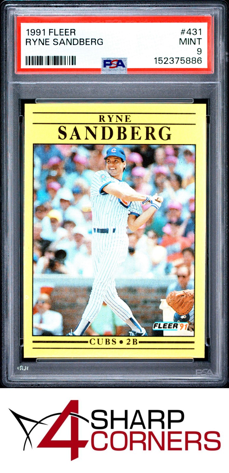 Ryne Sandberg #431 Baseball Cards 1991 Fleer trading card — raw and PSA graded price guide