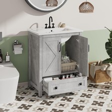 30 Cabinet in Vanity with Ceramic Sink Bathroom Vanity with 2 Door and 1 Drawer