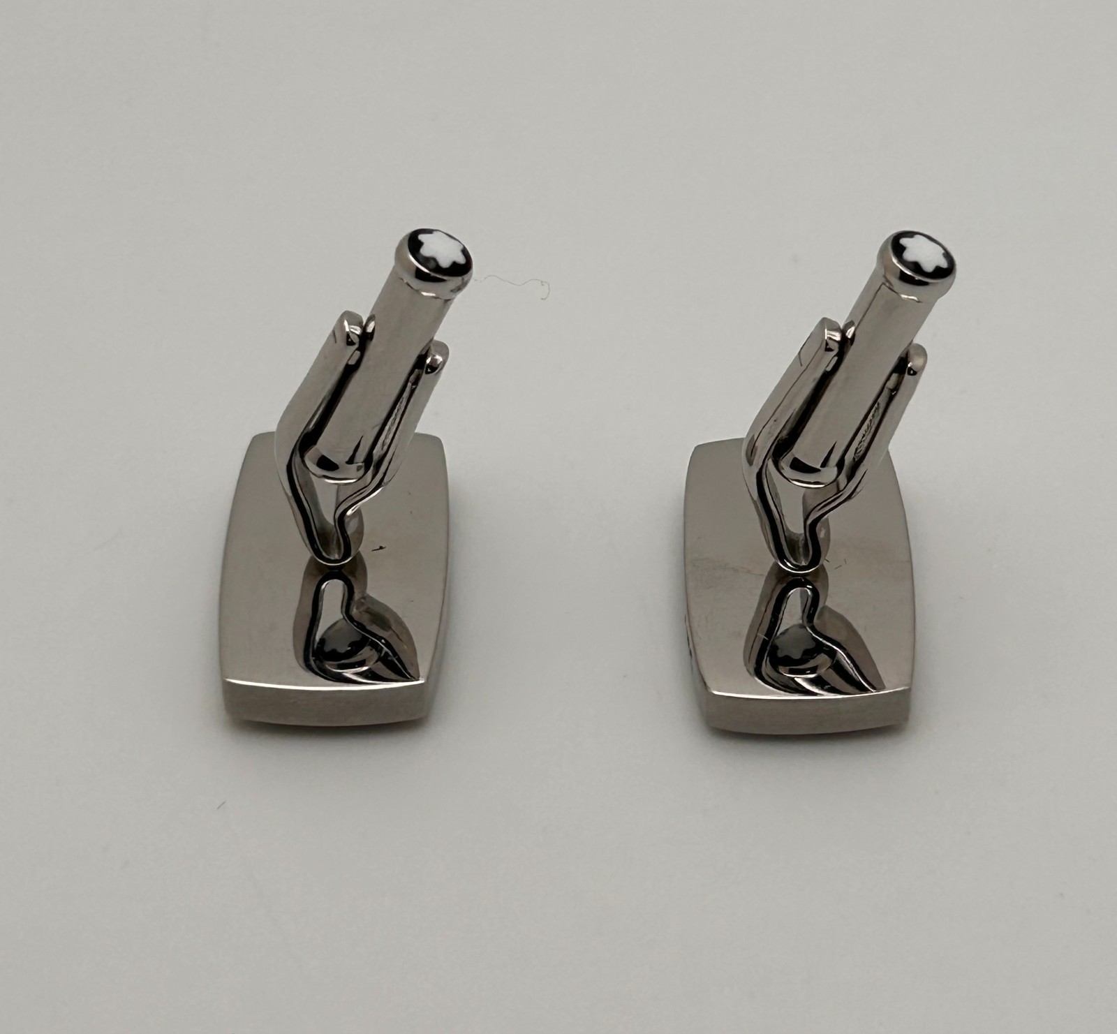 Montblanc Cufflinks Rectangular Rubber Inlay Star… - image 11