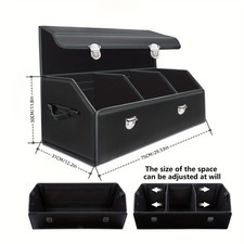 Foldable Pu Leather Car Trunk Organizer Multi Compartment Adjustable Suv Storage