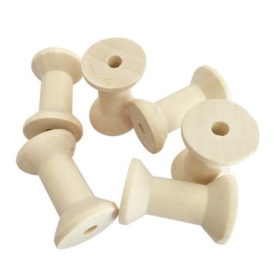 50 Pcs 4 cm Wooden Vintage Thread Spool Coils Bobbin for Sewing Needlework