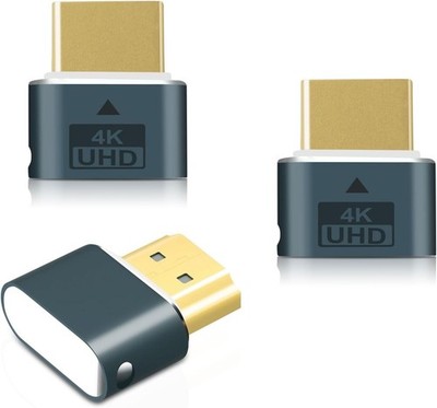 3 Pack HDMI Dummy Plug 4K 60Hz Virtual Display Emulator Adapter for PC Mac Linux