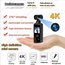 Pocket Action Camera 270-degree Rotation WiFi Vlog Camera 30M Sports Cam 4K HD