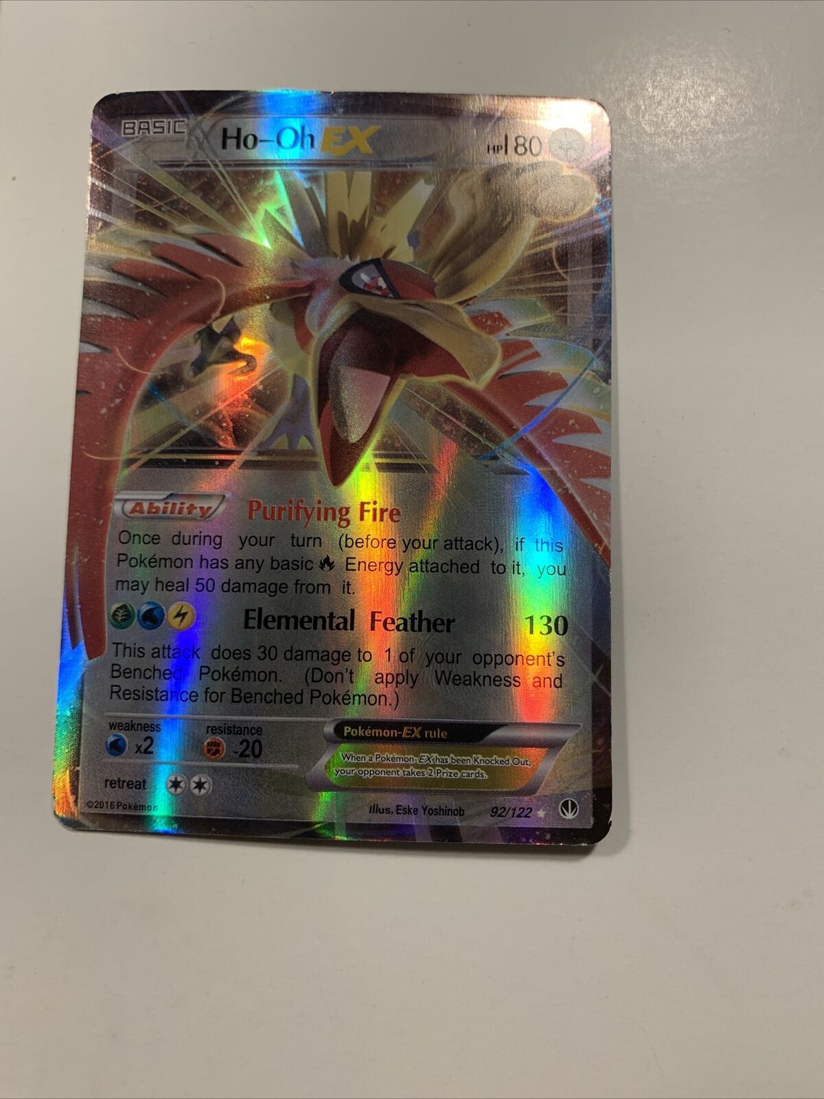 Ho-Oh EX 92/122 ULTRA RARE Pokemon XY Breakpoint NM Holo 2016