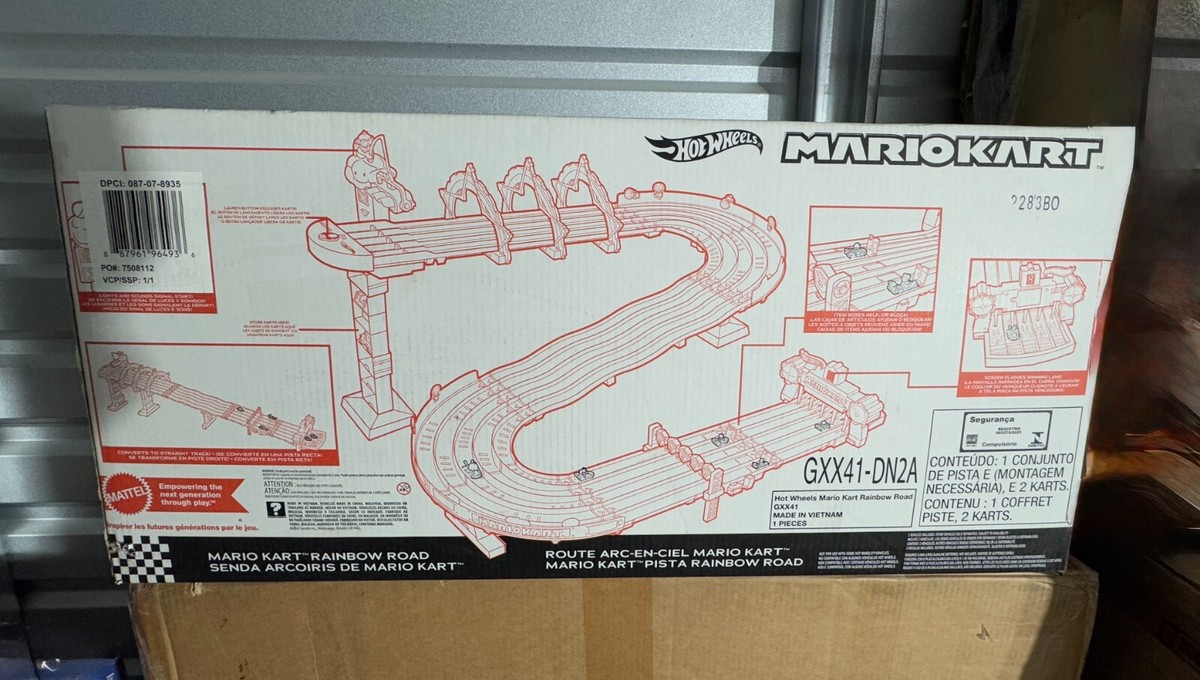 Pièce De Circuit Hot Wheels Mario Kart Rainbow Road - Section Longue Ondulée, Occasion, Multicolore