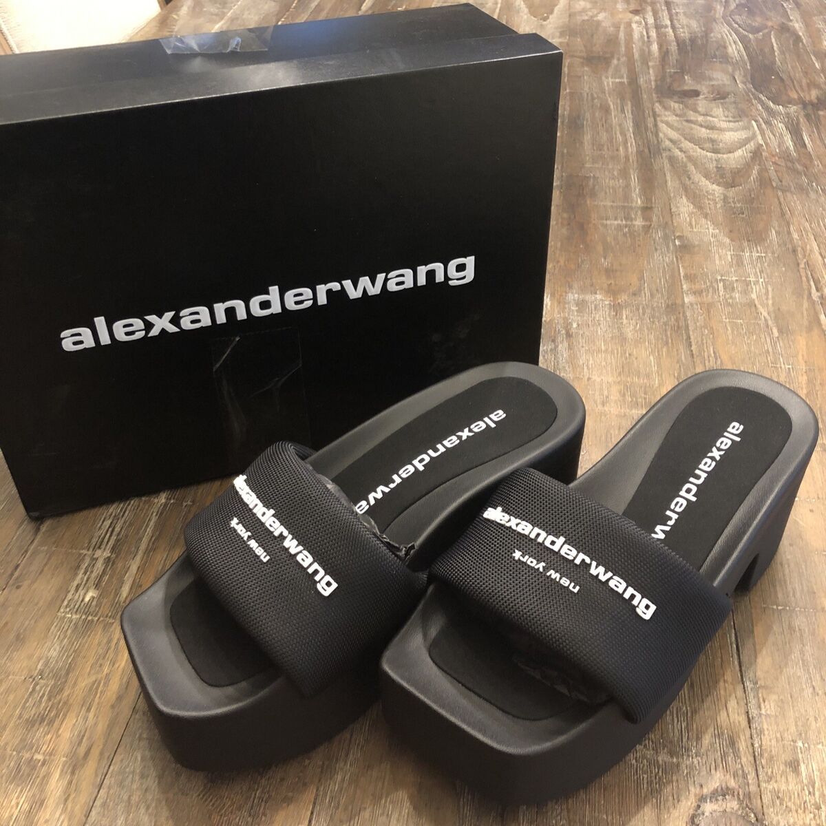 Alexander Wang Platform Slide In Nylon Size 38 in Black New Alexander Wang Platform Slide In Nylon Size 38 in Black New