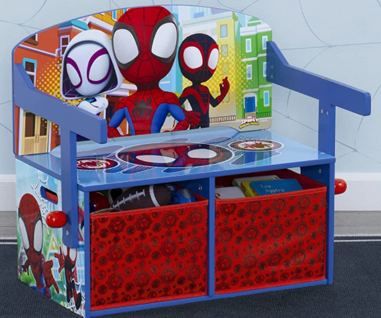 Spiderman Convertible Escritorio Banco de Almacenamiento Bin Niño Niña Delta Niños Muebles Nuevo  Foto 2 de 3