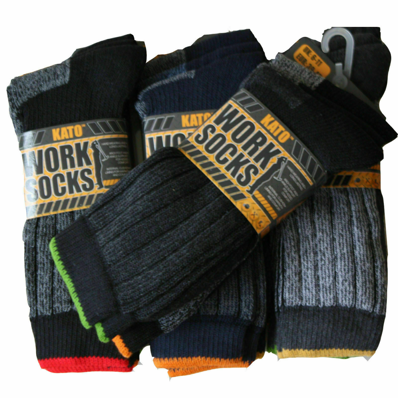 SAOLA Mens Work Socks Workwear Reinforced Cushion Sole Boot Socks 3 6 or 12 pairs 6 11