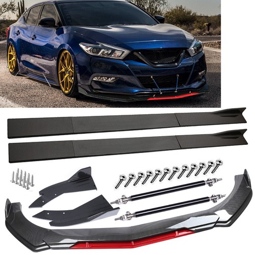 Universal Front Bumper Lip Spoiler + Side Skirts + Rear Lip – Glossy Black Body Kit For Nissan Altima