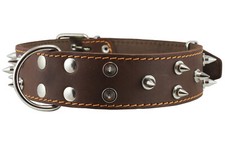 Genuine Leather Dog Collar Spiked 2" wide 22"-26" neck XLarge Rottweiler
