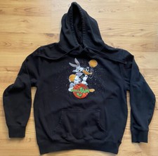 Space Jam Hoodie Sweatshirt Size Small Bugs Bunny Daffy Duck Black Looney Tunes