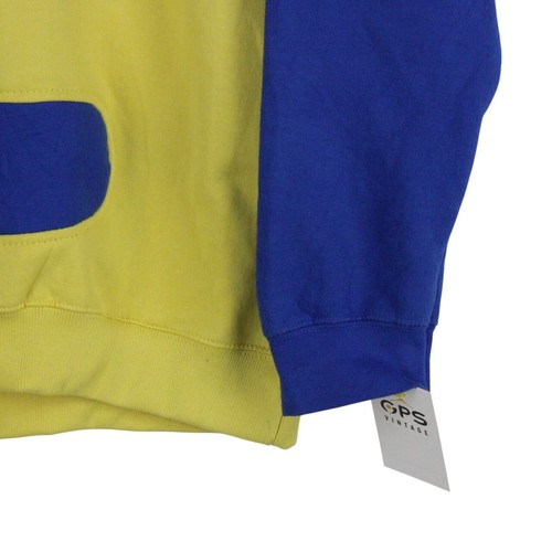 Sudadera vintage NIKE reelaborada jersey azul y amarillo para hombre | talla pequeña - Imagen 5 de 7