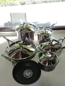Anolon Nouvelle Copper Mixed Metals Hard-Anodized Steel 11pc Cookware Set - USED  eBay