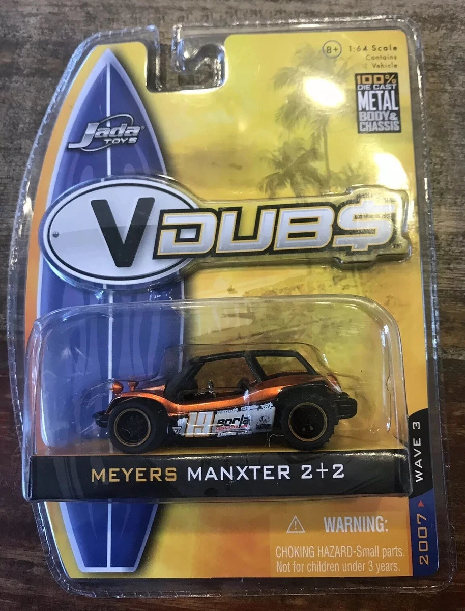Jada Toys V Dubs ~ Meyers Manxter 2+2 Orange & Black w/ Decals - 1:64 MOC