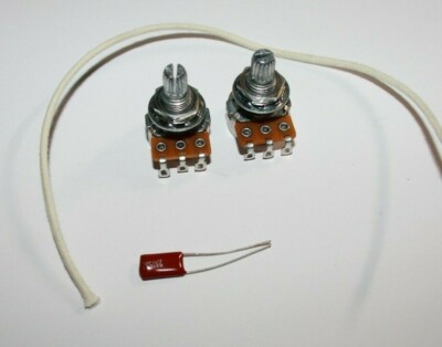Potiset Potentiometer 2 x 25 Kohm mit Tonkondensator 22 nF Kabel für aktive PUs 
