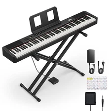 🎹 Donner DEP-20 Lite Digital Piano + Stand Pedal 88 Key 185 Tone 128 Polyphony