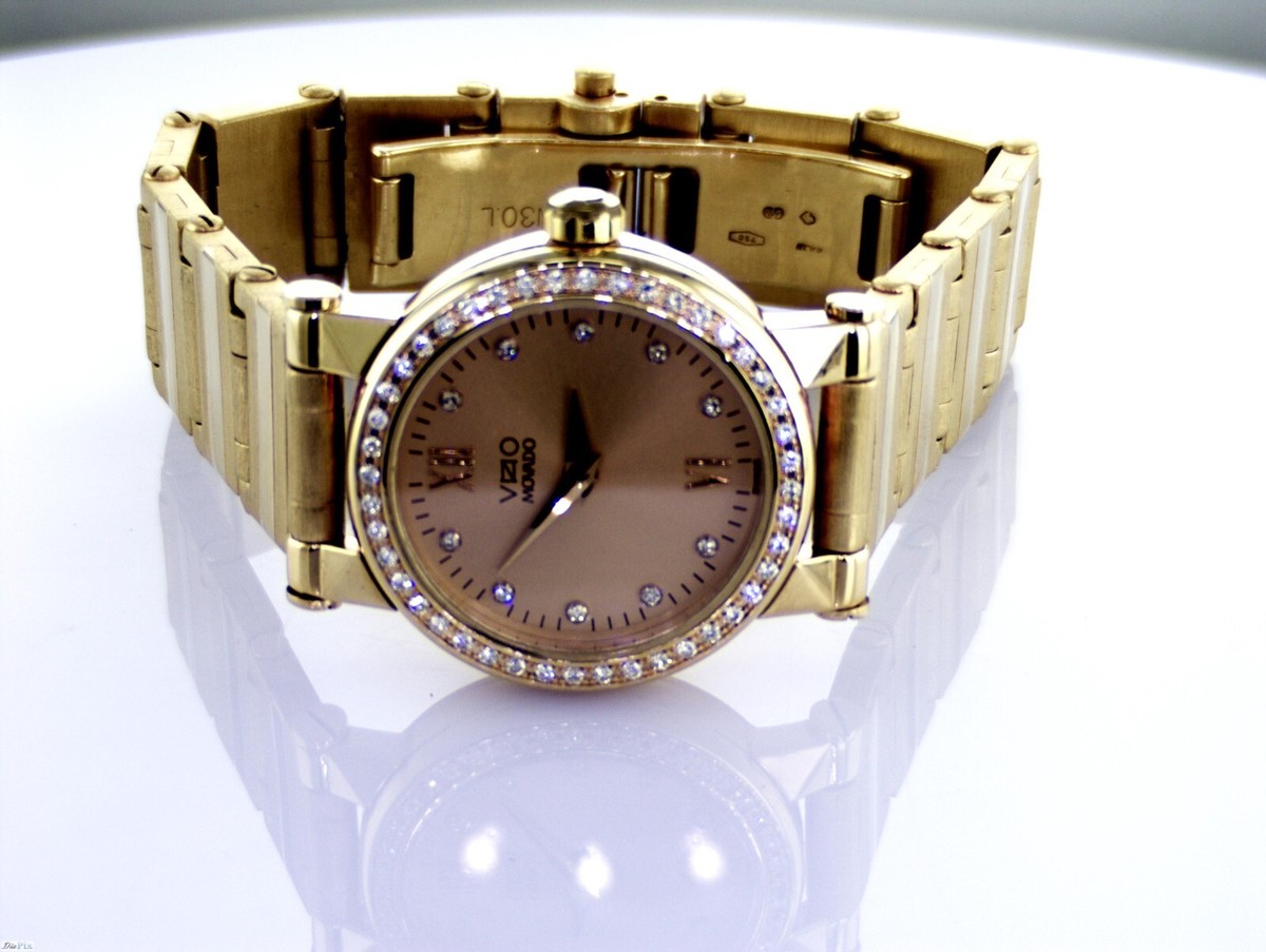 Chapado en Laton ゴールド　Mgs- 18 Movado Vizio 18K Yellow Gold Watch with Gold Face and