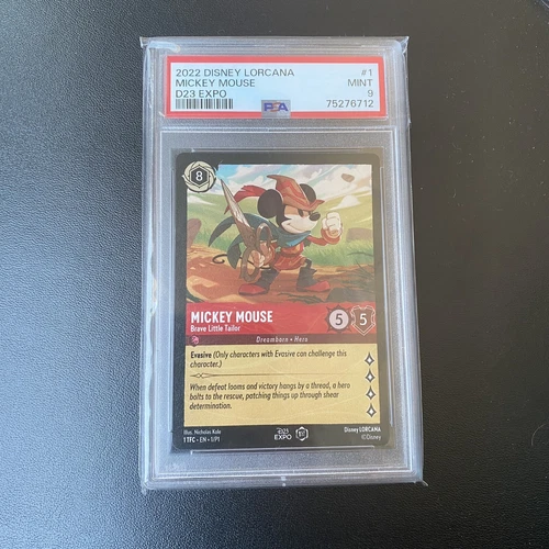 2022 D23 Expo Disney Lorcana Mickey Mouse Brave Little Tailor #1 PSA 9 Mint