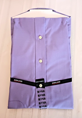 New Kirkland Men Slim Fit Long Sleeve Shirt, Color Lavender, SZ 16.5 X 35 |  eBay