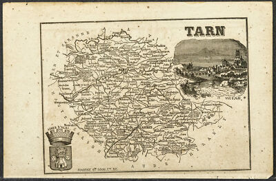 Carte géographique ancienne de Garonne
