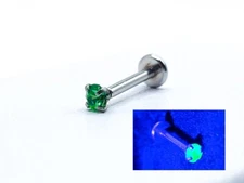 Uranium Glass Labret Medusa Monroe Helix Tragus Conch Lip Piercing Stud 316L
