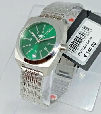 Damenuhr MOM PRIMADONNA, Italian Design, Grün, Dater, Etui Stahl 34mm
