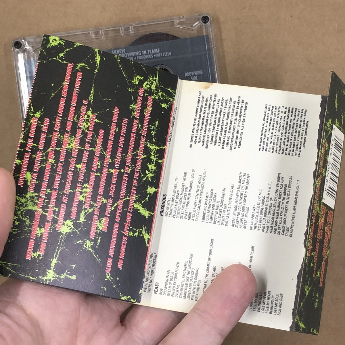 SKREW Cassette Tape 90s Metal Industrial BURNING IN WATER SYMPATHY