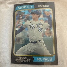 2023 Topps Heritage #652 Cole Ragans Chrome Black Refractor /74 New out of pkg!