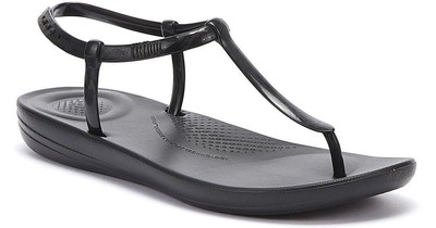 FITFLOP Iqushion Splash Pearlised Back-strap Thong Black Sandals UK 5/Eur 38 | eBay