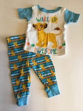 Disney Baby 9M Lion King Pajama Set Simba  Wake Up Awesome  Preowned