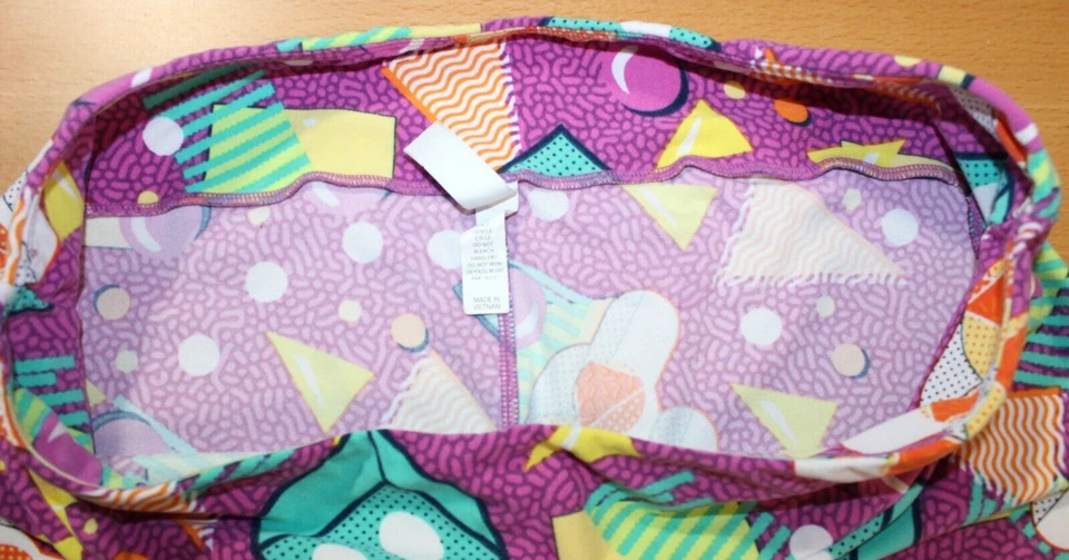 Mujer Lularoe Leggings Altos y Curvilíneos TC Bolas Triángulo Naranja Púrpura Verde Foto 3 de 4